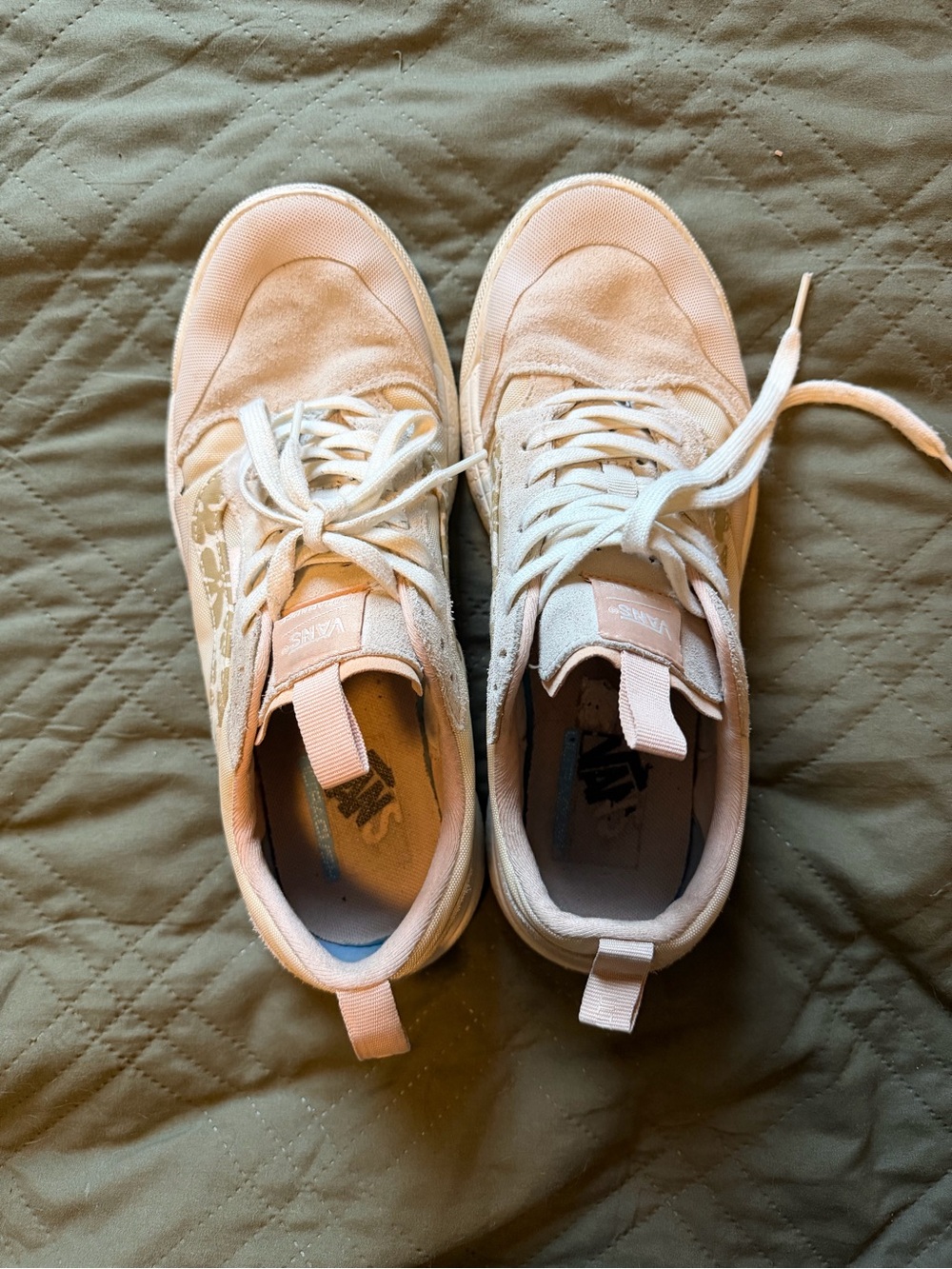 Vans Pale Pink Low-Top Lace Sneakers